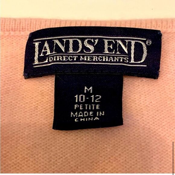 LANDS’ END VTG 100% Cashmere Women Pink Sweater MP 10/12 Boat Neck Long Sleeve. - Picture 5 of 11